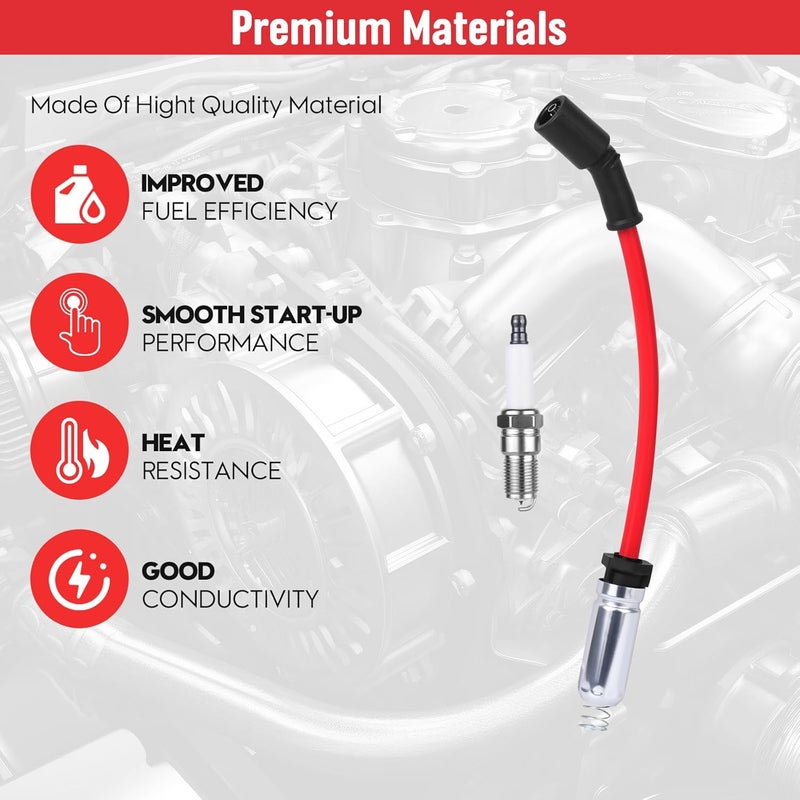 Ozikutech High Performance Spark Plugs and Wires Set of 8 Fit for 2000-2013 Chevy Silverado Tahoe Suburban Avalanche GMC Sierra Yukon 1500 2500 Escalade 4.8 5.3 6.0 6.2 Ls, Replace for 41-162 41-110 19431551 - Image 5